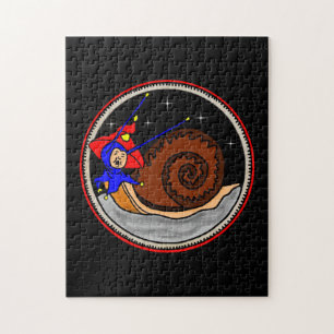 Vreemde Alien-slak op de moonpuzzel Legpuzzel