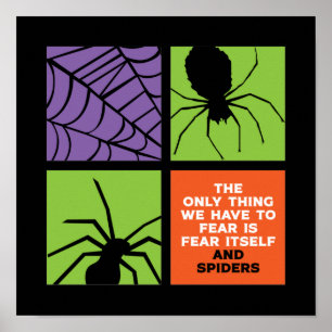 Vreemde angst voor spin-Arachofobie Halloween Poster