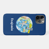 Vreemde astronaut in de ruimte en de cartoon Case-Mate iPhone case (Achterkant (horizontaal))