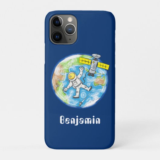 Vreemde astronaut in de ruimte en de cartoon Case-Mate iPhone case (Achterkant)