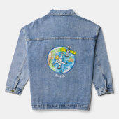 Vreemde astronaut in de ruimte en de cartoon denim jacket (Achterkant)