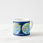 Vreemde astronaut in de ruimte en de cartoon espresso kop (Voorkant rechts)