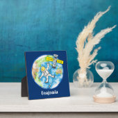 Vreemde astronaut in de ruimte en de cartoon fotoplaat (Insitu)