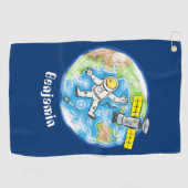Vreemde astronaut in de ruimte en de cartoon golfhanddoek (Horizontaal)