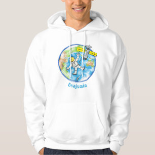 Vreemde astronaut in de ruimte en de cartoon hoodie
