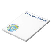 Vreemde astronaut in de ruimte en de cartoon notitieblok (Linkerzijde)