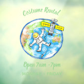 Vreemde astronaut in de ruimte en de cartoon raamsticker (Vel 3)