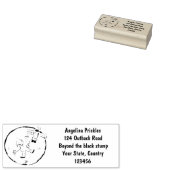 Vreemde astronaut in de ruimte en de cartoon rubberstempel (Gestempeld)