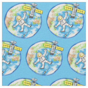 Vreemde astronaut in de ruimte en de cartoon stof