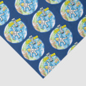 Vreemde astronaut in de ruimte en de cartoon tissuepapier (Detail)