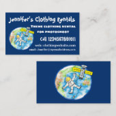 Vreemde astronaut in de ruimte en de cartoon visitekaartje (Voorkant / Achterkant)