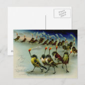 Vreemde  baarmoeder van vogels met lucifers briefkaart (Voorkant / Achterkant)