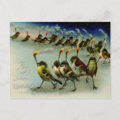 Vreemde  baarmoeder van vogels met lucifers briefkaart (Voorkant)