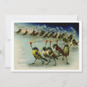 Vreemde  baarmoeder van vogels met lucifers feestdagenkaart (Voorkant)