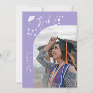 Vreemde Bedankt Sterren Lilac Afstudeerfoto Aankondiging