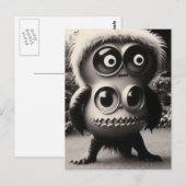 Vreemde Bizarre Grote Ogen Monster Halloween Briefkaart (Voorkant / Achterkant)