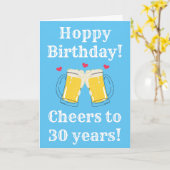 Vreemde blauwe borsten voor 30e hoppy-dag kaart (Gele Bloem)