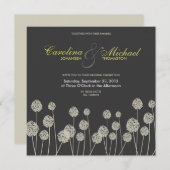 Vreemde bloemen Moderne bruiloft Uitnodigen Kaart (Voorkant / Achterkant)