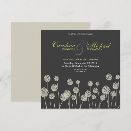 Vreemde bloemen Moderne bruiloft Uitnodigen Kaart (Voorkant / Achterkant)