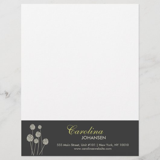 VREEMDE BLOEMEN TAN/GRIJZE briefhoofd Sjabloon (Voorkant)