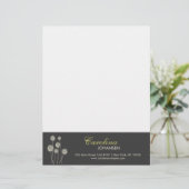 VREEMDE BLOEMEN TAN/GRIJZE briefhoofd Sjabloon (Staand voorkant)