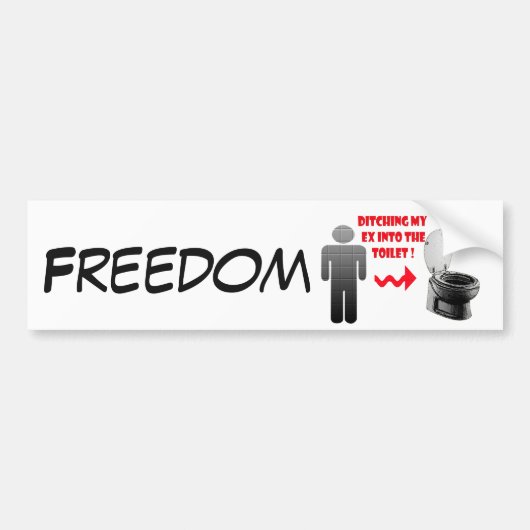 Vreemde breuk ex vriendje in het toilet bumpersticker (Voorkant)