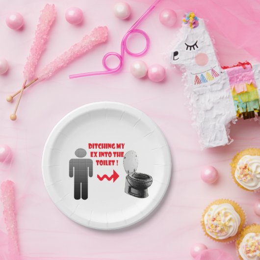 Vreemde breuk ex vriendje in het toilet papieren bordje (Feest)