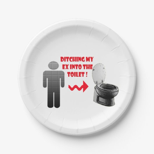 Vreemde breuk ex vriendje in het toilet papieren bordje (Voorkant)