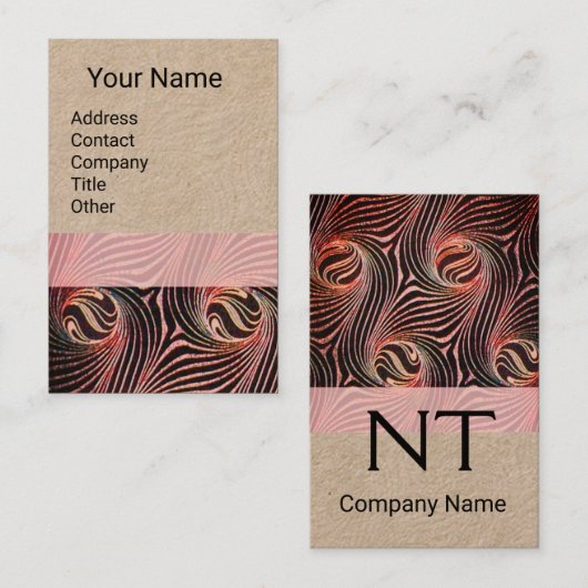 VREEMDE CIRKELS, WERVELINGEN Rood Bruin Abstract K Visitekaartje (Voorkant / Achterkant)