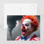 Vreemde clown en tornado briefkaart (Voorkant / Achterkant)