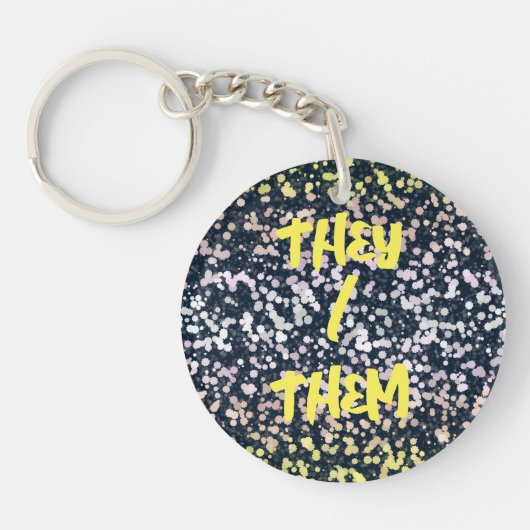 Vreemde Cute Retro Boho Flora Pangender Pride Vlag Sleutelhanger (Voorkant)