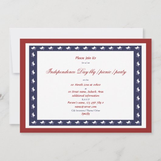 Vreemde dag van de onafhankelijkheid van 4 juli kaart (Achterkant)