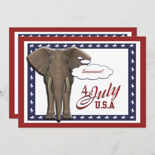 Vreemde dag van de onafhankelijkheid van 4 juli kaart (Voorkant / Achterkant)
