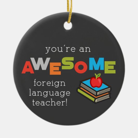 Vreemde dag van taalonderwijzers, Geweldige Keramisch Ornament (Voorkant)