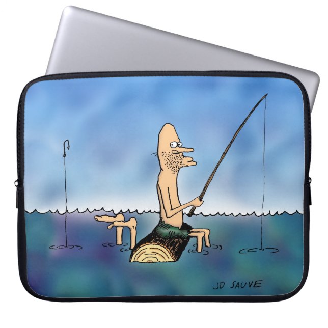 Vreemde Dag Vis Cartoons Laptop Sleeve (Voorkant)