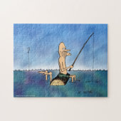 Vreemde dag Vist grappige Cartoon Puzzle Legpuzzel (Horizontaal)