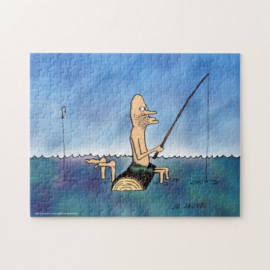 Vreemde dag Vist grappige Cartoon Puzzle Legpuzzel (Horizontaal)