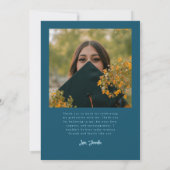 Vreemde Dank U Sterren Turquoise Afstudeerfoto Aankondiging (Achterkant)