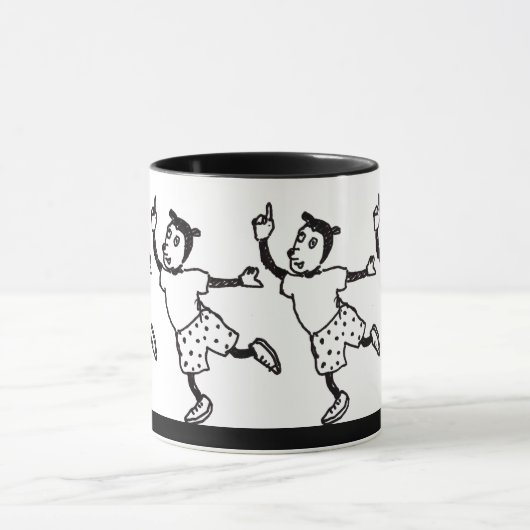 Vreemde dieren dansend mok (Midden)