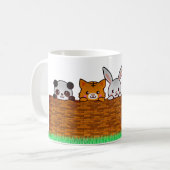 Vreemde dieren spelen in de tuin koffiemok (Voorkant links)