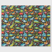 Vreemde dinosaurus jurassic dinosaurussen t rex ve cadeaupapier (Vlak)