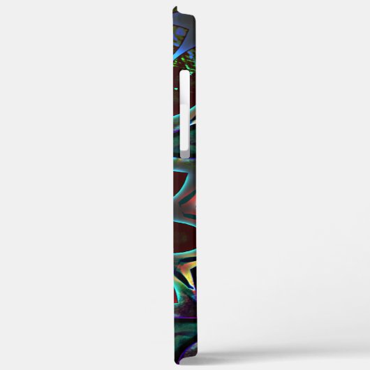 Vreemde donkere cirkelellips met abstracte bladere Case-Mate iPhone case (Achterkant / Links)