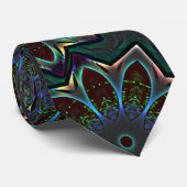 Vreemde donkere cirkelellips met abstracte bladere stropdas (Opgerold)