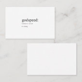 Vreemde Engelse definities: Godspeed Visitekaartje (Voorkant / Achterkant)
