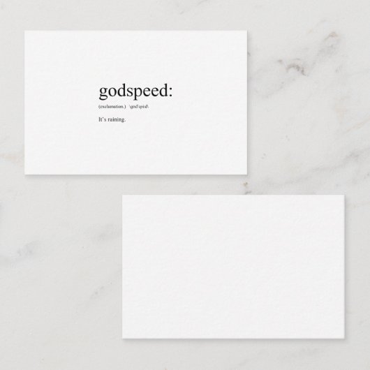 Vreemde Engelse definities: Godspeed Visitekaartje (Voorkant / Achterkant)