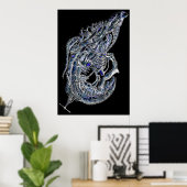 Vreemde garnalen inkt kunst poster (Thuiskantoor)