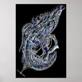 Vreemde garnalen inkt kunst poster