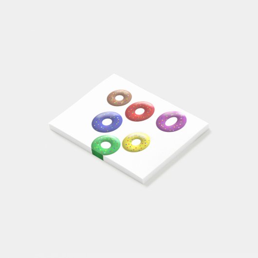Vreemde gespikkelde donutvormen post-it® notes (Schuin)