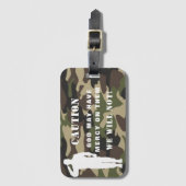 Vreemde God mag genade hebben Camo Bagagelabel (Voorkant (verticaal))