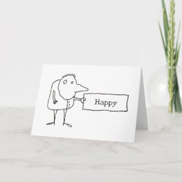 Vreemde Grappige Cartoon Man Verjaardagskaart Kaart